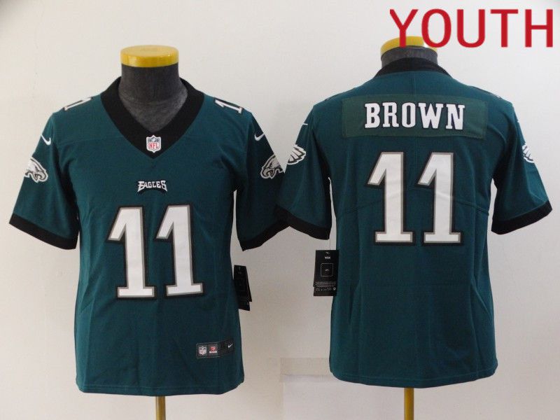 Youth Philadelphia Eagles #11 Brown Green 2022 Nike Limited Vapor Untouchable NFL Jersey->youth nfl jersey->Youth Jersey